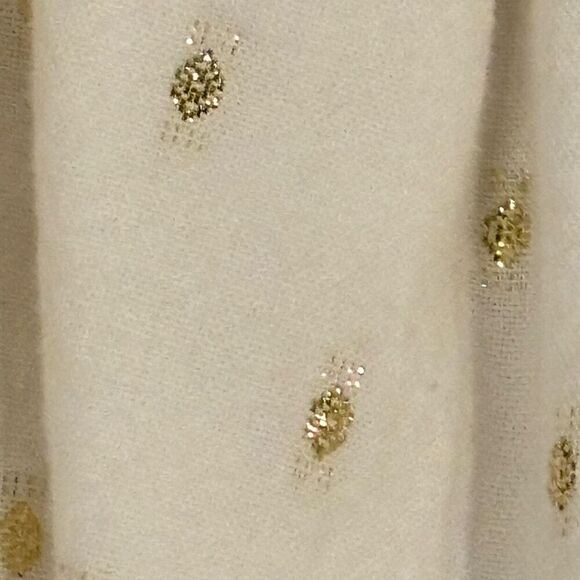 Oshkosh Genuine Kids Flowy Blouse White Sparkly Gold Accent Ruffle Sleeve Size 2 - Picture 7 of 11